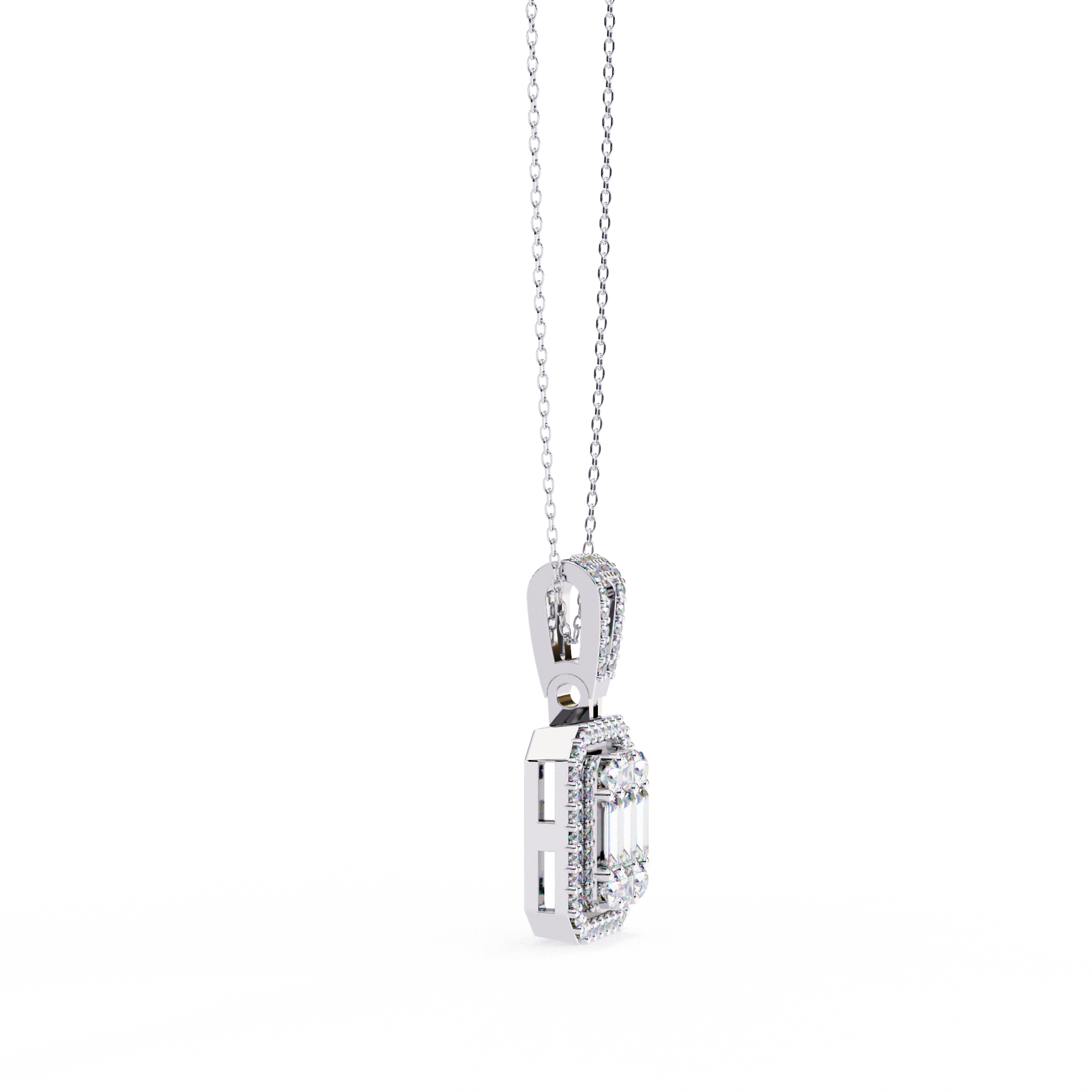 Solitairekart 0.72ct Natural Diamond Regal Prism Pendant-HI Color, VS-SI Clarity